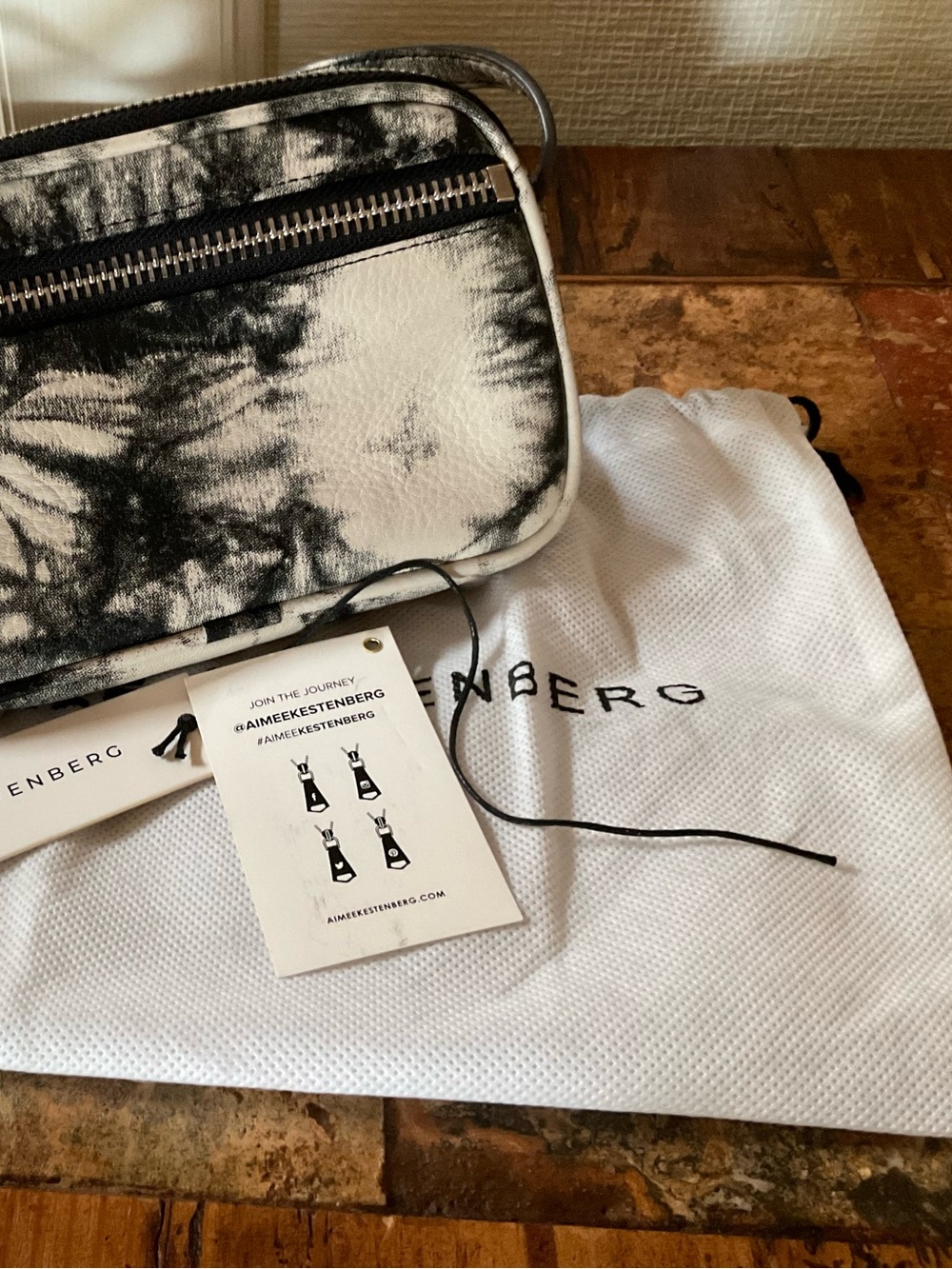 Aimee Kestenberg leather grunge tie dye cross body